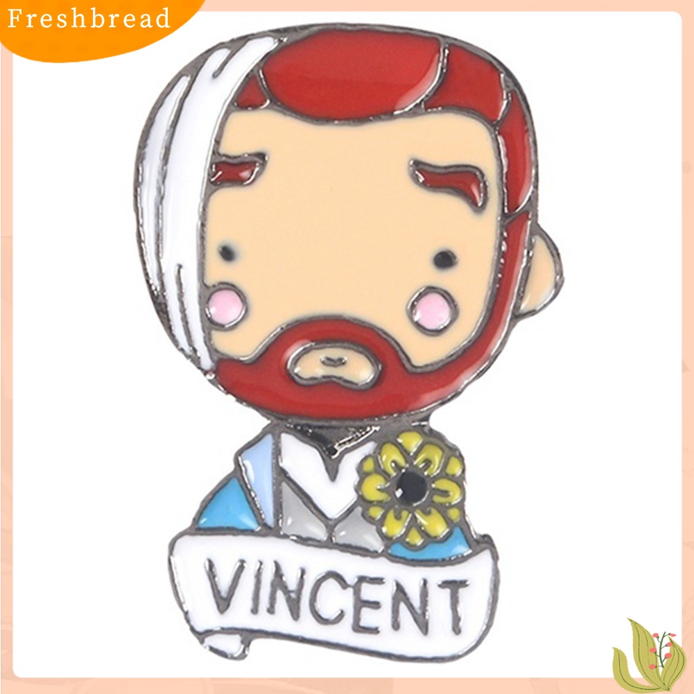 &lt; Freshbread &gt; Fashion Huruf Inggris Vincent Van Gogh Lencana Alloy Bros Pin Pakaian Perhiasan