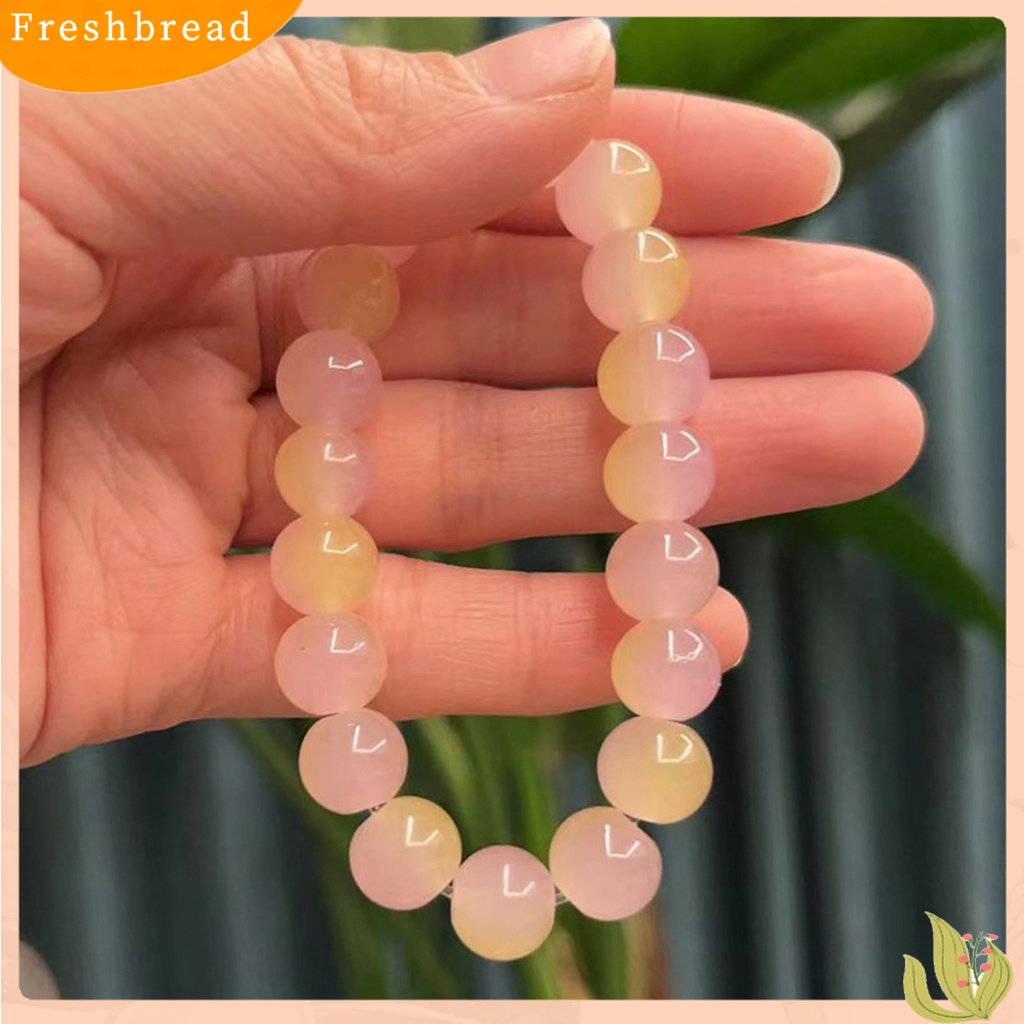 &lt; Freshbread &gt; Beads Bracelet Warna Kontras Tali Elastis Buatan Tangan Memoles Manik-Manik Kristal Imitasi Gelang Aksesoris Perhiasan