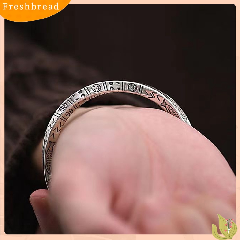 &lt; Freshbread &gt; Pria Gelang Bukaan Adjustable Warna Perak Twist Boho Pergelangan Tangan Dekorasi Mudah Dipakai Ikan Surat Melengkung Lengan Gelang Pria Perhiasan