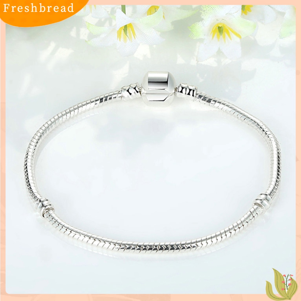 &lt; Freshbread &gt; 3mm Unisex Gelang Manik-Manik Lubang Besar Kilau Cerah Perhiasan Rantai Ular DIY Chic Gelang Untuk Pesta