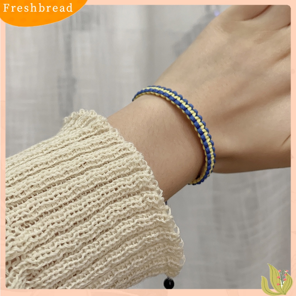 &lt; Freshbread &gt; Handmade Adjustable Rope Bracelet Cord Bendera Ukraina Warna Braided Wristband Properti Foto