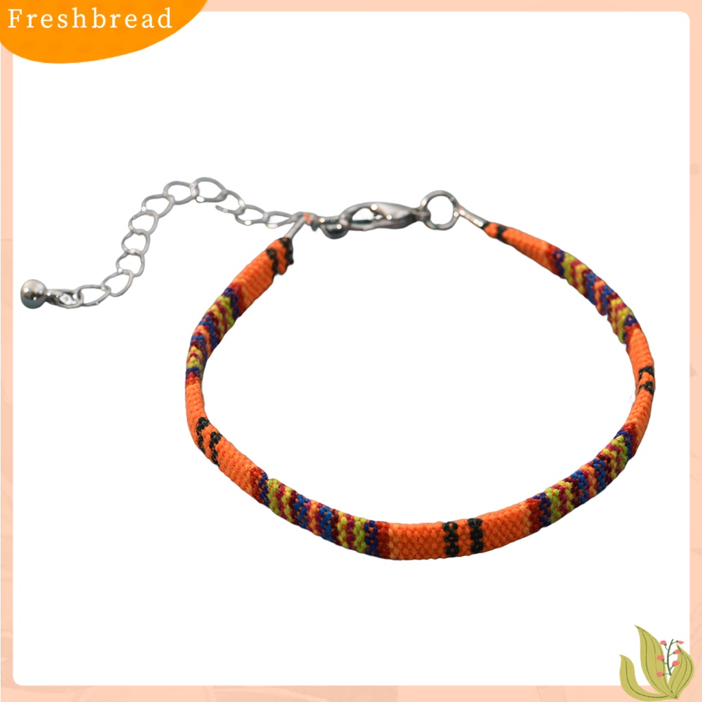 &lt; Freshbread &gt; Braided Gelang Bohemian Etnik Anyaman Adjustable Geometris Hias Hadiah Wanita Warna-Warni Tali Bangle Pergelangan Tangan Aksesoris Untuk Pakaian Sehari-Hari