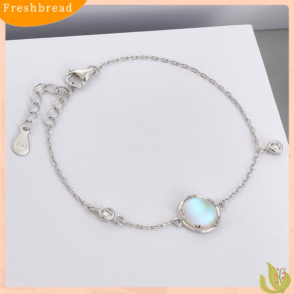 &lt; Freshbread &gt; SILVERHOO Wanita Gelang Lingkaran Biru Cubic Zirconia Adjustable Lobster Clasp All Match Bangle Fashion Jewelry