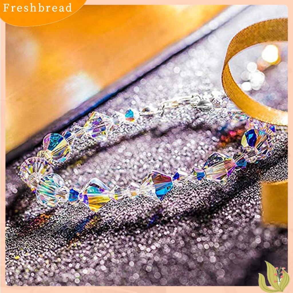 &lt; Freshbread &gt; Adjustable Extension Chain Mom Bracelet Buckle Closure Cubic Clear Gelang Kristal Imitasi Menawan Hadiah