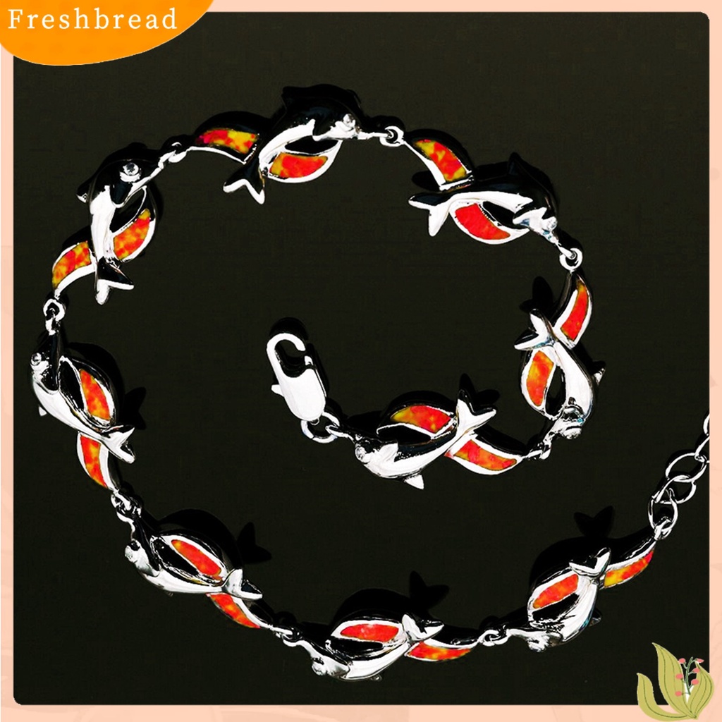 &lt; Freshbread &gt; Gelang Dolphin Charm Perhiasan Hadiah Paduan Wanita Fashion Dolphin Rantai Gelang Untuk Pesta Perjamuan