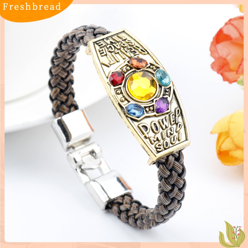 &lt; Freshbread &gt; Unisex Thanos Gauntlet Power Stone Braided Strap Bracelet Gift