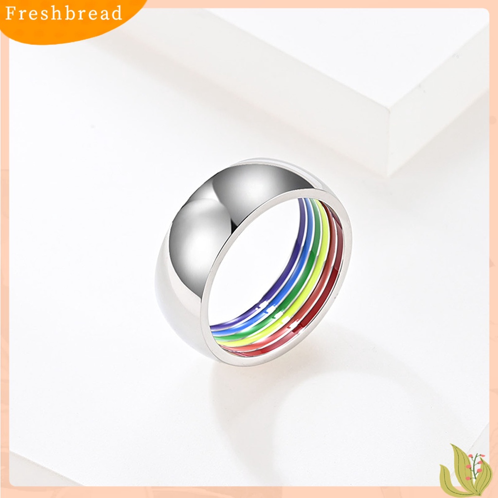 &lt; Freshbread &gt; Cincin Unisex Pelangi Arc Luar Perhiasan Fashion Penampilan Geometris Jari Ring Untuk Pernikahan