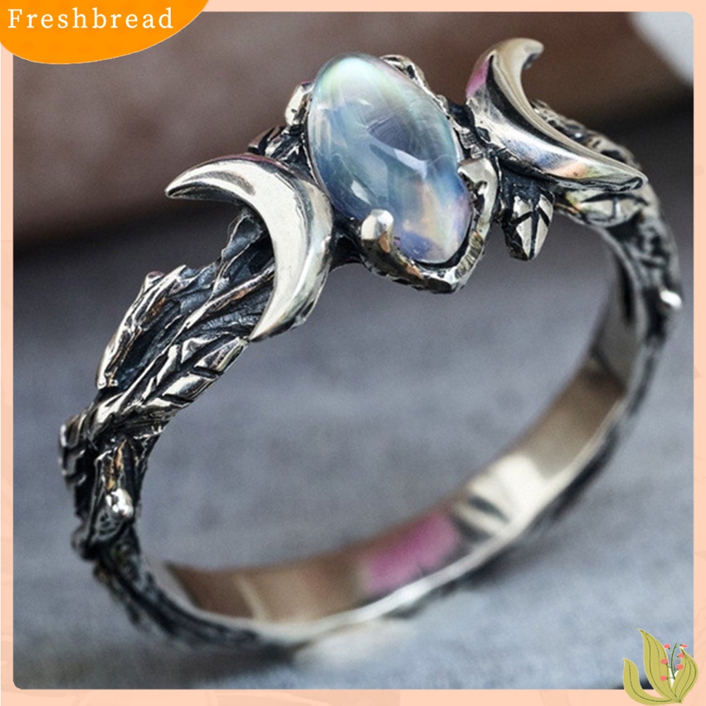 &lt; Freshbread &gt; Wanita Cincin Indah Pengerjaan Halus Warna Silver Retro Fashion Ring Untuk Pakaian Sehari-Hari