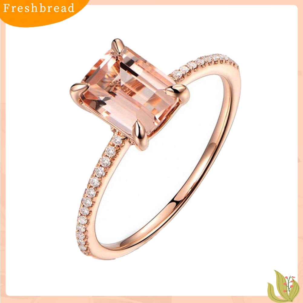 &lt; Freshbread &gt; 2 Pcs Indah Rose Gold Cincin Anniversary Wanita Perhiasan Hadiah Pesta Ulang Tahun