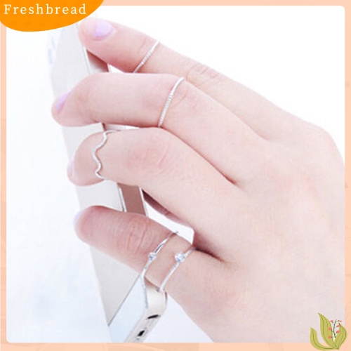 &lt; Freshbread &gt; 5Pcs/Set Band Cincin Gelombang Tumpuk Diatas Buku Jari Midi Rings Lady Jewelry Charm