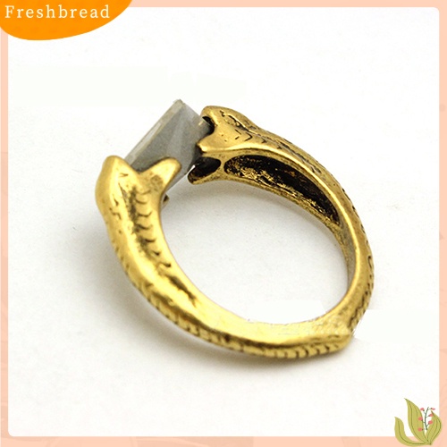 &lt; Freshbread &gt; Cincin Perhiasan Pria Wanita Vintage Warna Bronze Berlian Imitasi Gaya Punk Untuk Pesta