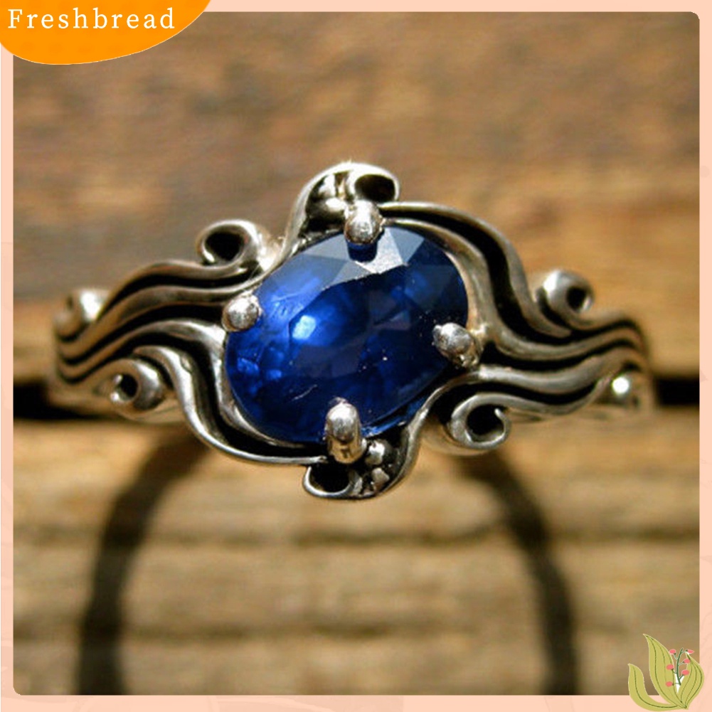 &lt; Freshbread &gt; Vintage Pertunangan Pernikahan Perhiasan Pengantin Zamrud Imitasi Bertatahkan Jari Cincin Hadiah