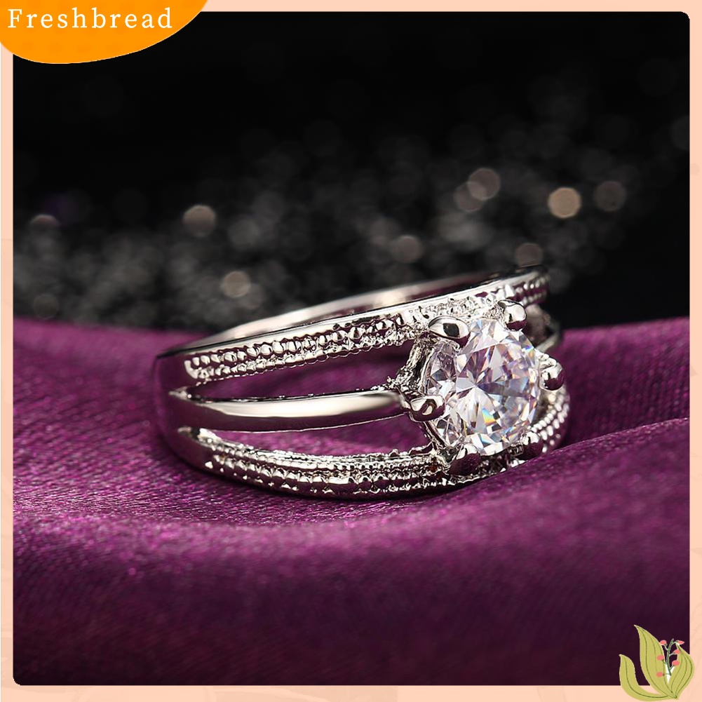 < Freshbread > Wanita Elegan Berlian Imitasi Bertatahkan Multi-layer Jari Cincin Hadiah Perhiasan Pernikahan