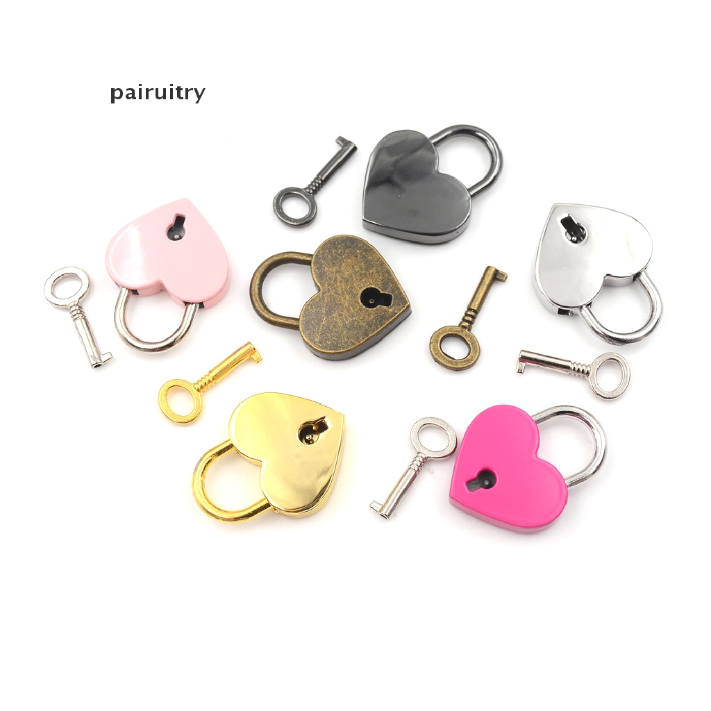 Prt Gembok Mini Love Bentuk Hati Padlock Tiny Luggage Bag Case Lock Dengan Kunci PRT