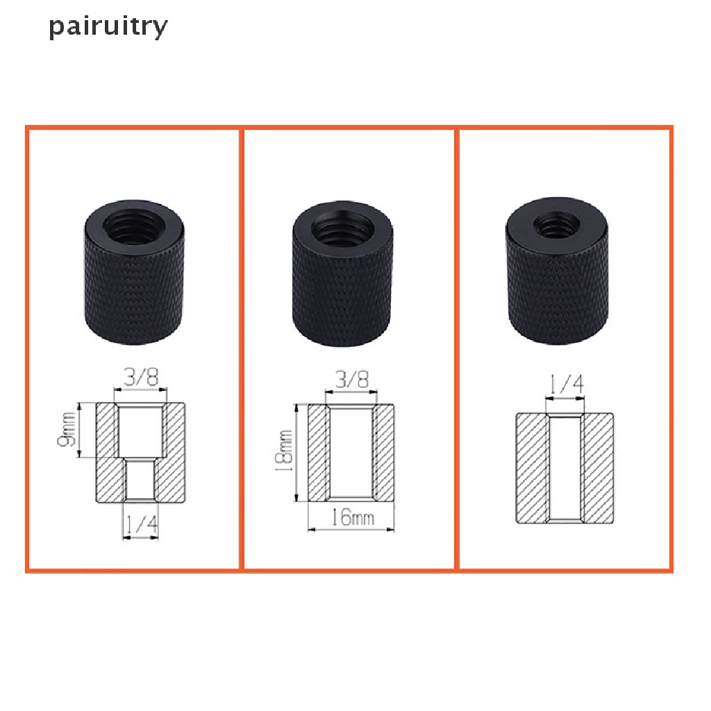 Adaptor Dudukan Sekrup Drat PRT 3per8 &quot;Ke 1per4&quot; Male to Female Plat Tripod Screw Mount PRT