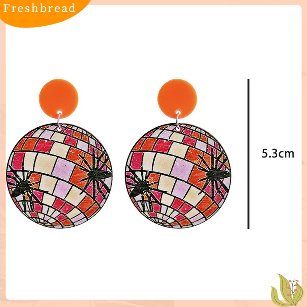 &lt; Freshbread &gt; 1pasang Anting Indah Desain Kartun Vintage Geometris catching Nyaman Dipakai Bentuk Labu Anting Menyenangkan Untuk Pesta