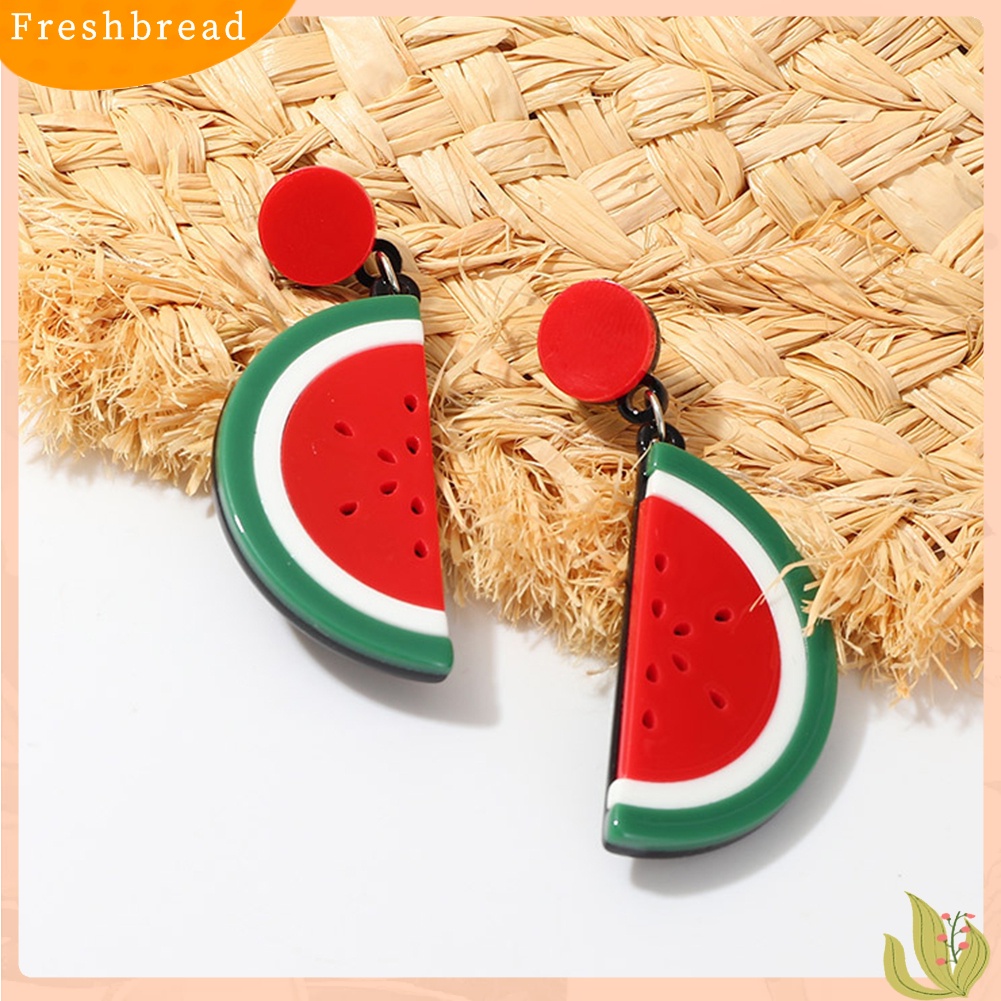 &lt; Freshbread &gt; Semangka Lucu Lemon Strawberry Fruit Series Menjuntai Wanita Ear Studs Earrings