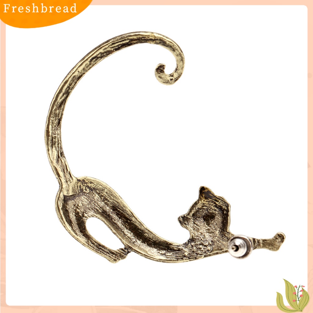 &lt; Freshbread &gt; Vintage Enchanting Kitten Ear Hook Earrings Aksesoris Perhiasan Ekor Kucing Stereo