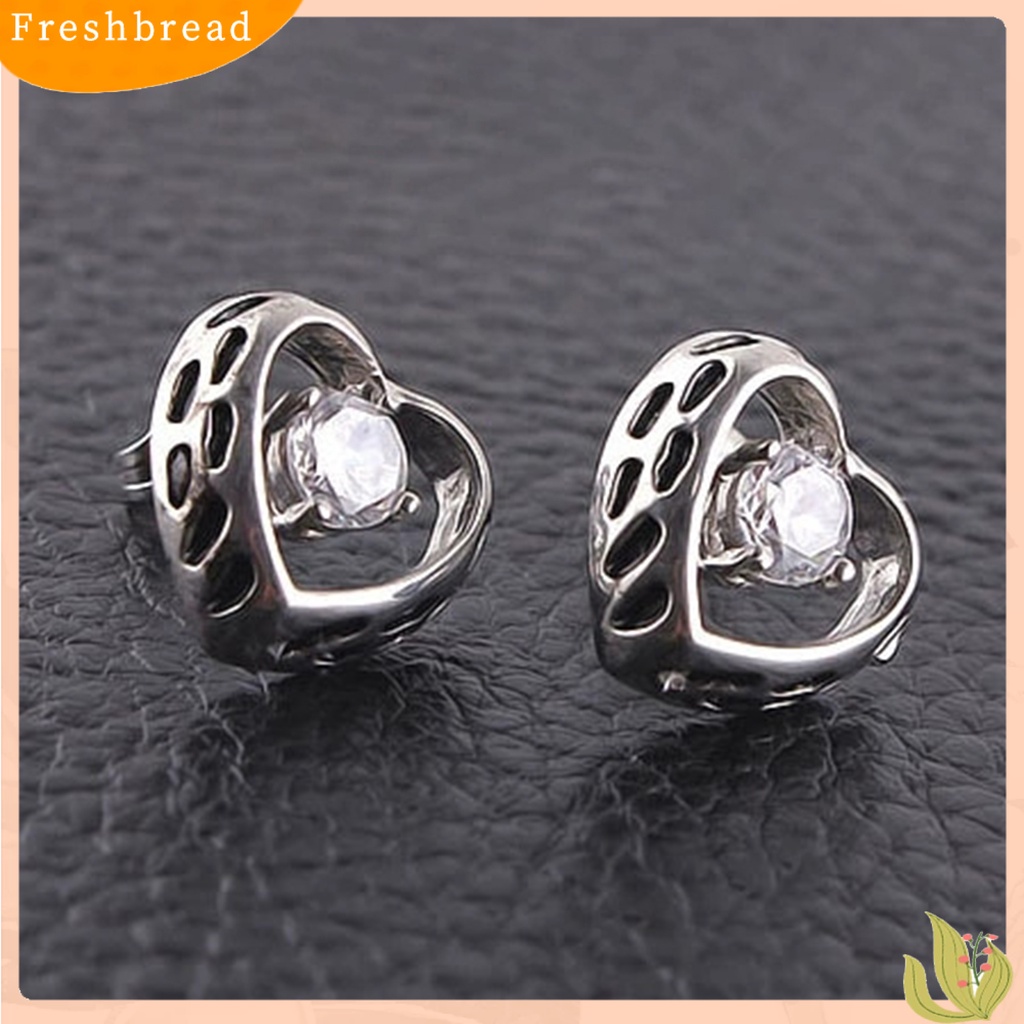 &lt; Freshbread &gt; 1Pc Bersinar Hias Berlian Imitasi Pria Anting Baja Titanium Perisai Bentuk Hip Hop Telinga Stud Perhiasan Aksesori