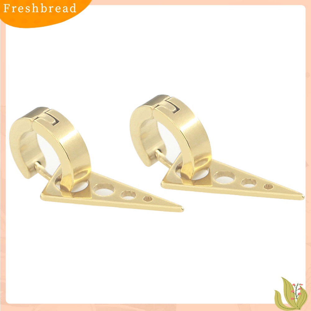 &lt; Freshbread &gt; Fashion Wanita Pria Keren Punk Stainless Steel Spike Ear Studs Huggie Earrings