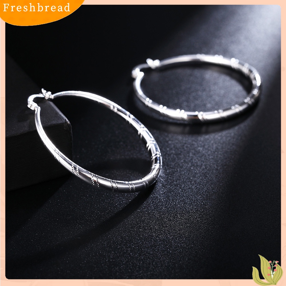 &lt; Freshbread &gt; Wanita Bergaya Bulat Besar Bentuk Lingkaran Retro Besar Hoop Earrings Perhiasan Hadiah