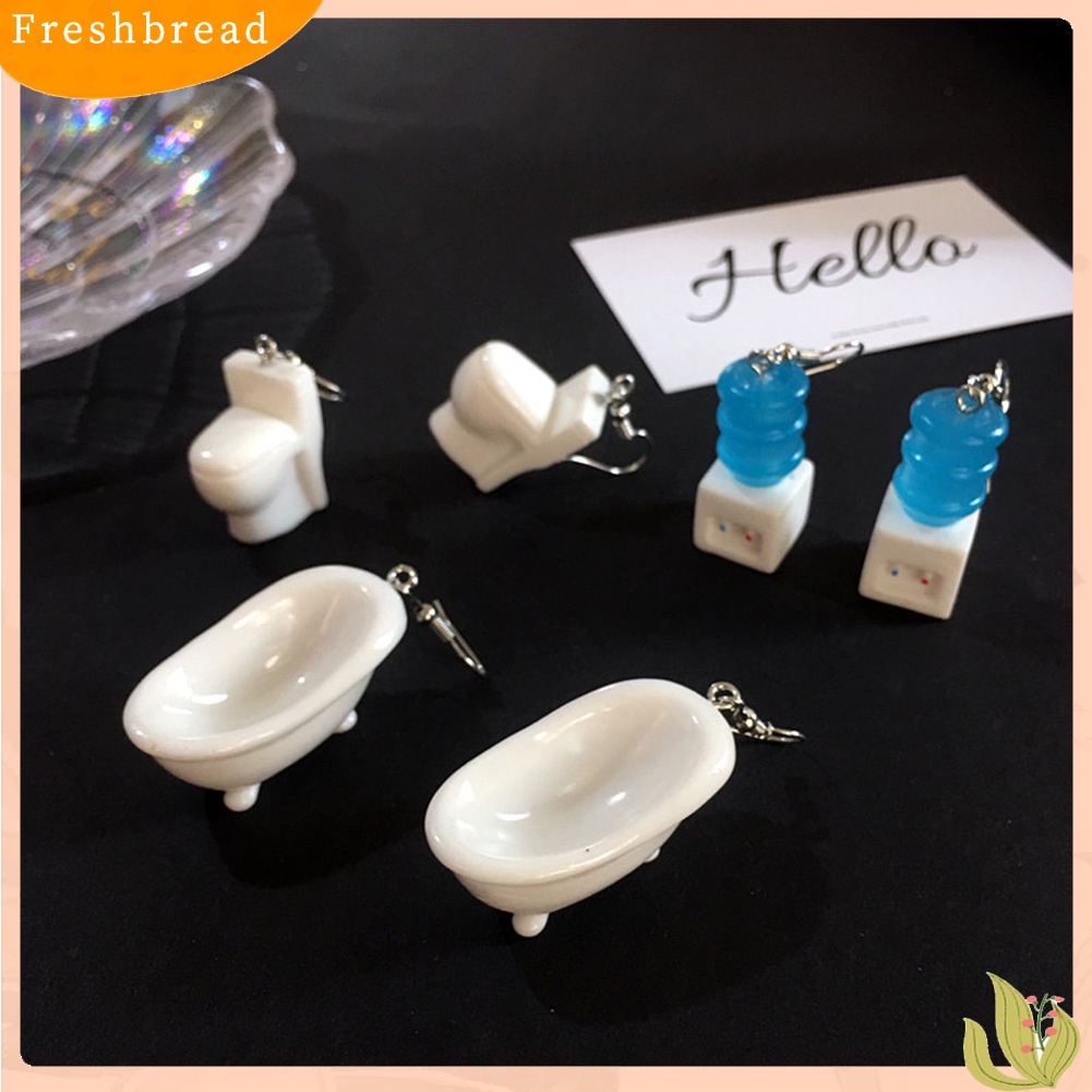 &lt; Freshbread &gt; Lucu Wanita Bathtub Closestool Dispenser Air Menjuntai Kait Anting Perhiasan Hadiah