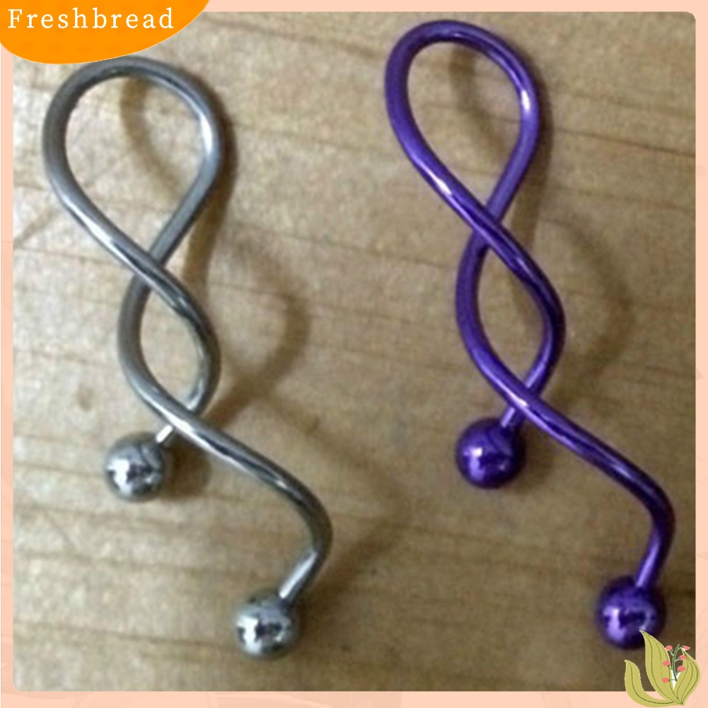 &lt; Freshbread &gt; 1Pc 14g Cool Twist Spiral Ear Industrial Barbell Belly Ring Piercing Earring