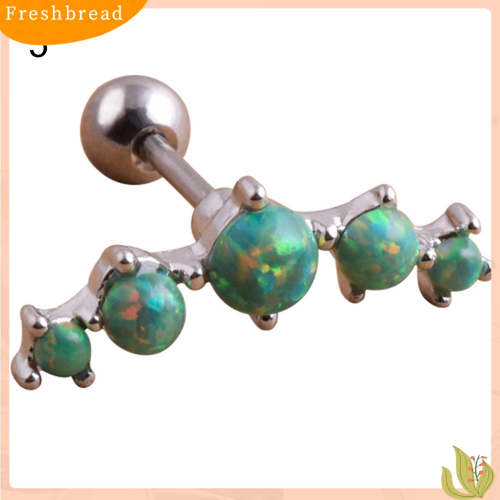 &lt; Freshbread &gt; 1Pc Wanita Faux Opal Cartilage Ear Stud Earrings Helix Tragus Piercing Perhiasan