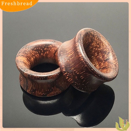 &lt; Freshbread &gt; Padat Organik Alami Double Flared Saddle Ear Plugs Meat Tunnels Hollow Gauge