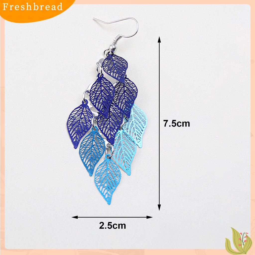 &lt; Freshbread &gt; 1pasang Anting Lady Bentuk Daun Anting Drop Kreatif Indah Panjang Untuk Prom