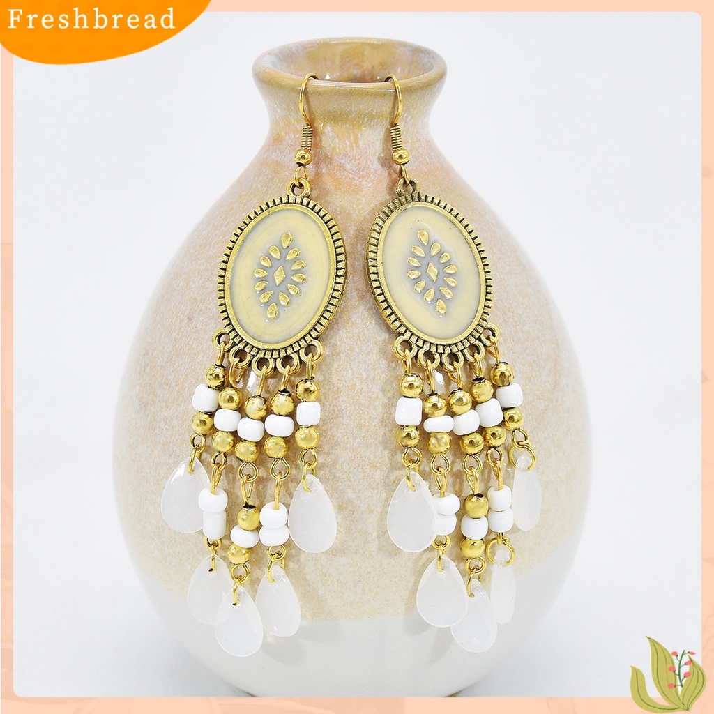 &lt; Freshbread &gt; 1pasang Anting Lady Bentuk Tetesan Air Gaya Etik Vintage Anting Menjuntai Portable Untuk Prom