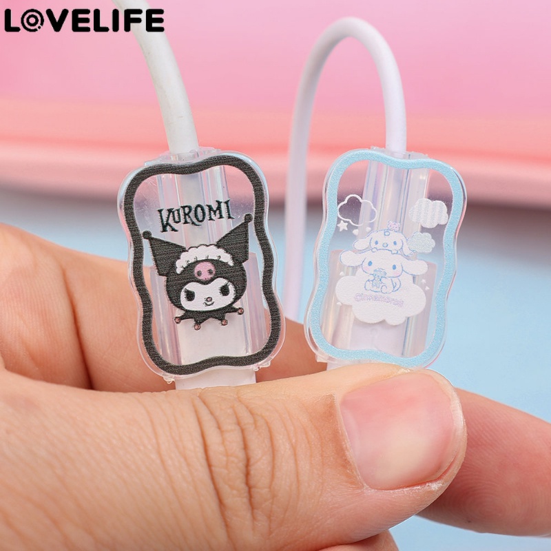 [Unggulan] 1pc Penutup Kabel Pengisian Compact Data Line Casing Pelindung Data Cord Head Winder Sleeve Portable TPU Clip Holder Kompatibel Dengan Iphone