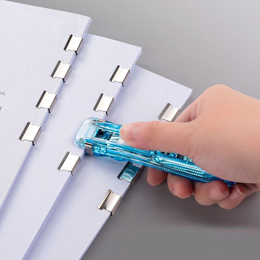 Lanfy Paper Clipper with Refill Metal Clip 6warna Aksesoris Kantor Siswa Stationary Perlengkapan Sekolah Memperbaiki Organizing Stapler Klip Pengikat Kertas