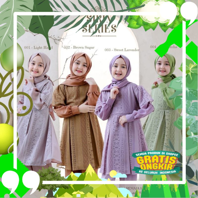 Sirin Series Set Anak 2 in 1  Stelan Anak Perempuan 8 9 10 tahun Setelan Brukat brokat Anak pakaian 