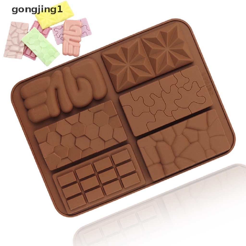 Ggg 6kisi Waffle Kecil Persegi Panjang Coklat Batangan Silikon Candy Mold Tray ID