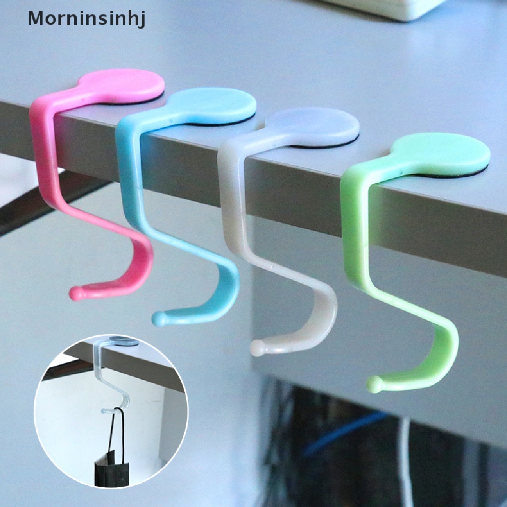 Mornin 1PC Gantungan Hook Tas Handbag Schoolbag Holders Bebas Tempel Traceless Desktop Hook Desk Side Hook id