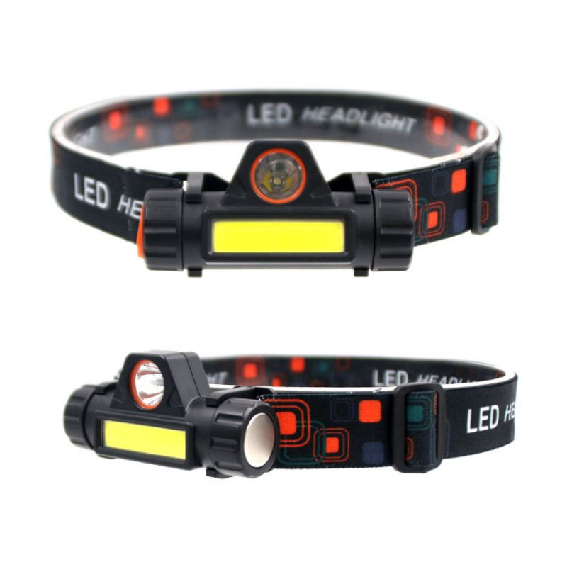 Senter Kepala Led Cree dan Lampu COB Super Terang Sistem Cas