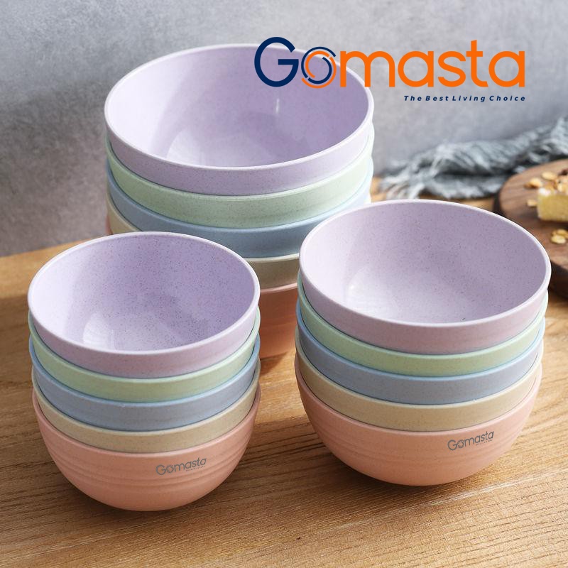 Murah Lebay  GO-M03 Mangkok Ramen 15 cm Wheat Straw Mangkuk Makan Plastik Bowl Warna-Warni