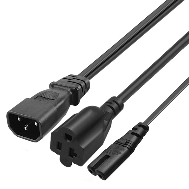 Zzz 1PC Tunggal C14 Ke C7+5-20R Pendek Daya Y Type Splitter Adapter Kabel Cord 32cm