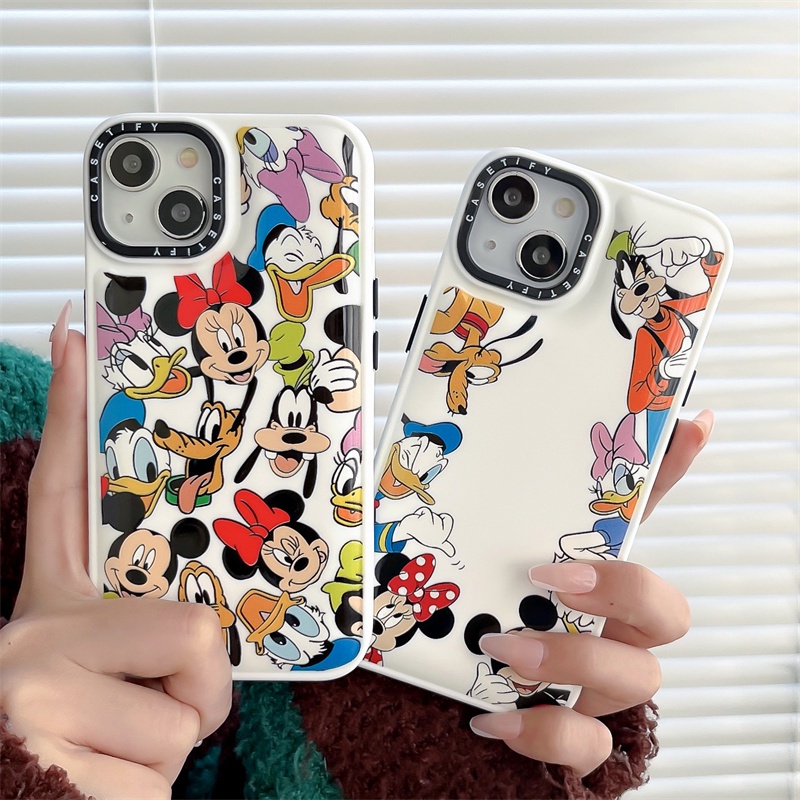 IPHONE Fashion Mickey Minnie Jaket Ponsel Case Untuk Iphone14 13 Pro 12 11 Pro XSMAX XR 7 8Plus Cover Puffer North Casing Silikon Lembut