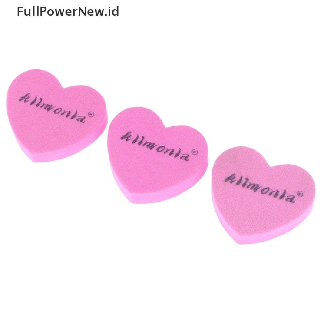 Power 10Pcs Pink Bentuk Hati Kikir Kuku Alat Manicure Nail Emery Board Manicure ID