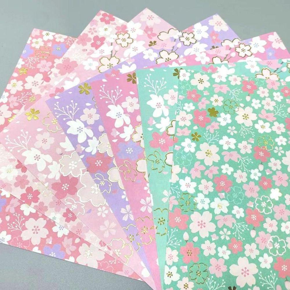 [Elegan] Origami paper DIY Premium Cherry Blossom Scrapbook Kertas-Potong Kreativitas Latihan Craft paper