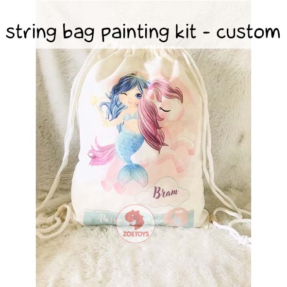 Zoetoys String Bag Painting Kit Custom | Hampers Tas Serut Anak Edukasi