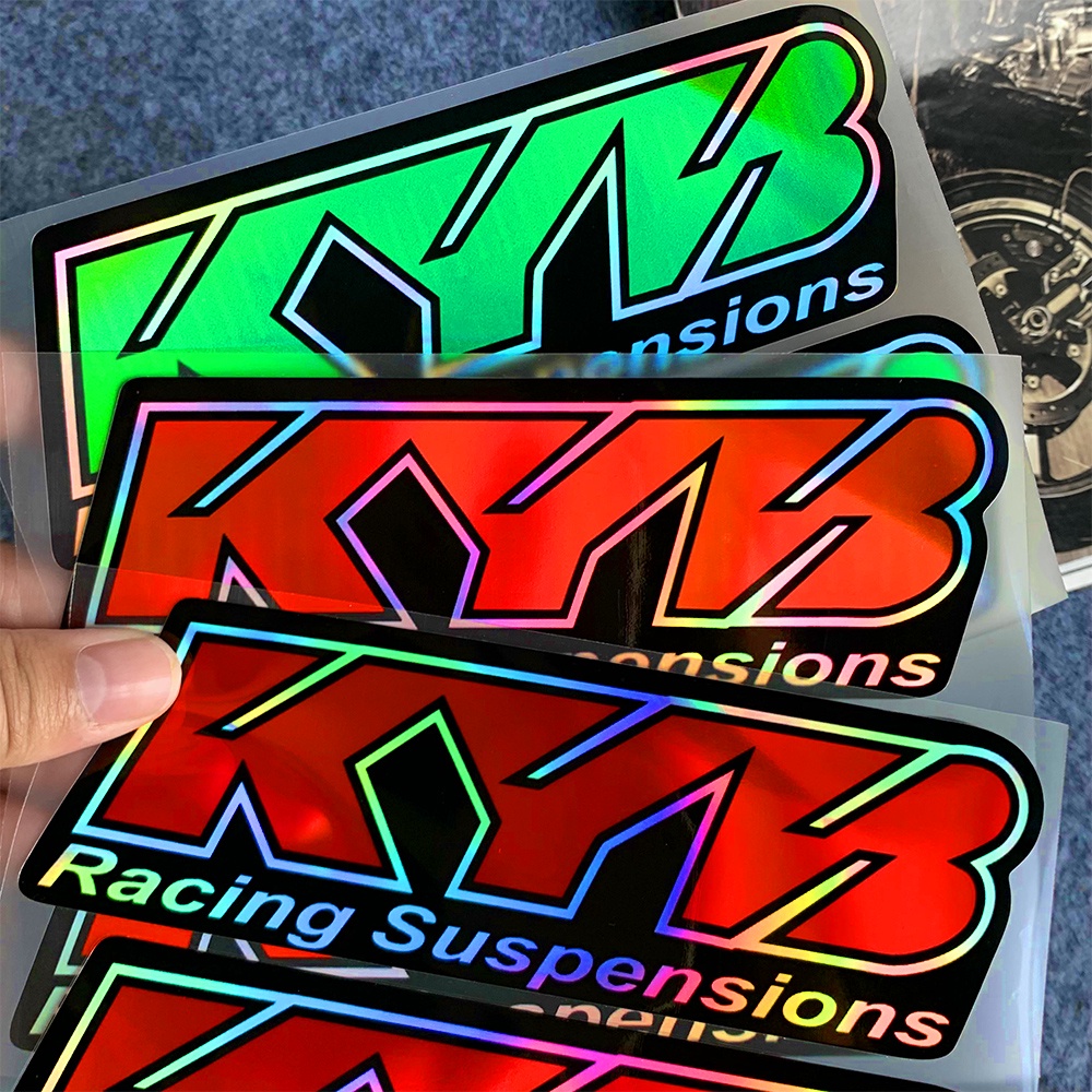 Kyb Logo Sepeda Motor Shock Absorber Dekoratif Stiker Reflektif Tahan Air Merah Decals Racing Retrofitted Aksesoris