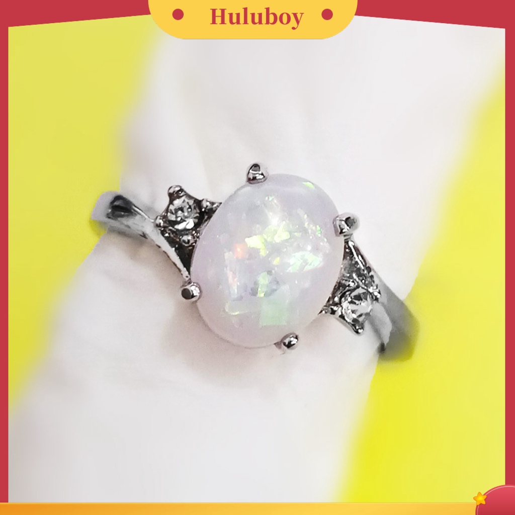 {Ready Stock} Cincin Kilau Imitasi Opal Berlian Imitasi Hias Tembaga Gaya Wanita Ring Untuk Pernikahan