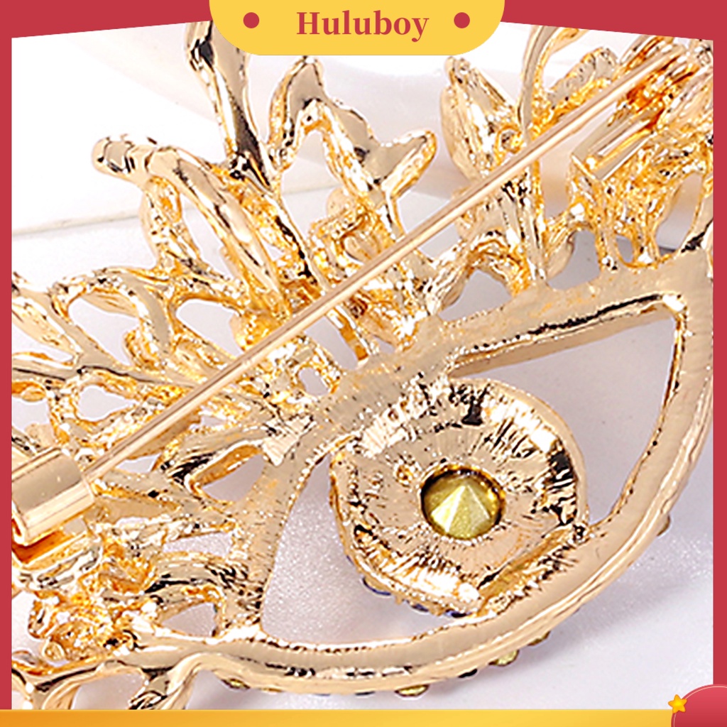 {Ready Stock} Lapel Pin Aksesoris Pakaian Elegan Portable Cinta Hati Mata Hias Berlian Imitasi Bros Pin Untuk Pesta