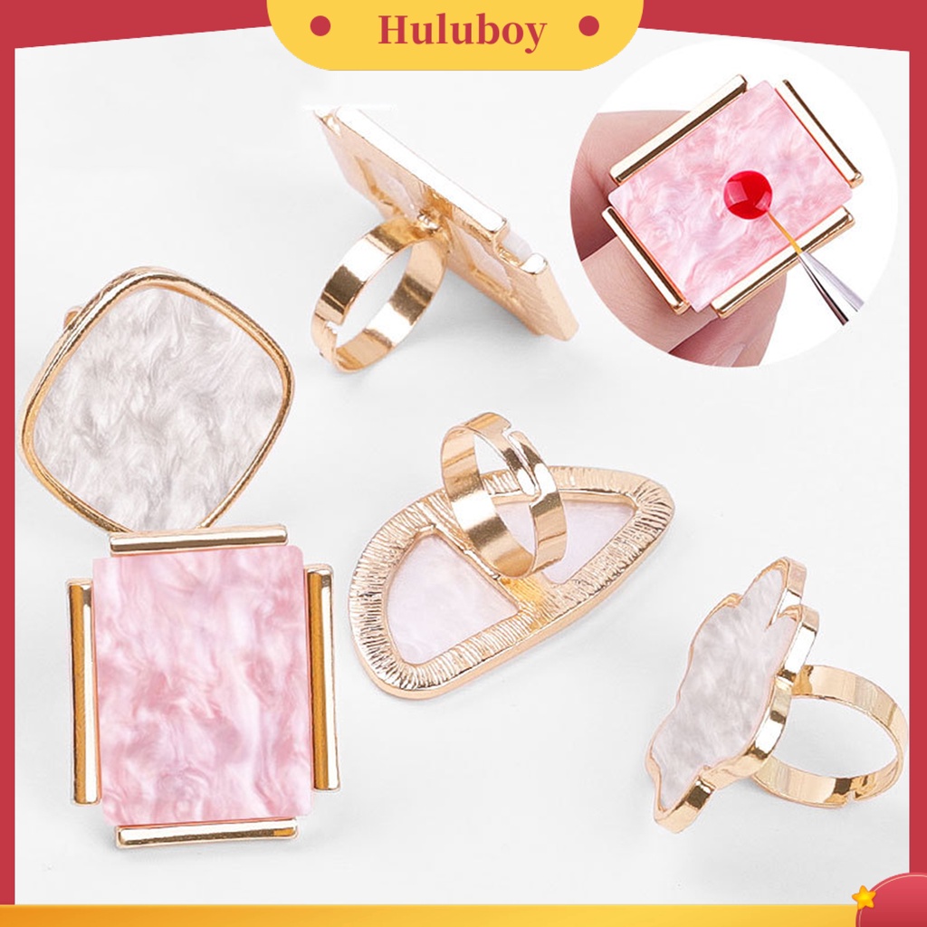 {In Stock} Wanita Mini Imitasi Shell Jari Nail Art Cincin Palette Manicure Makeup Alat