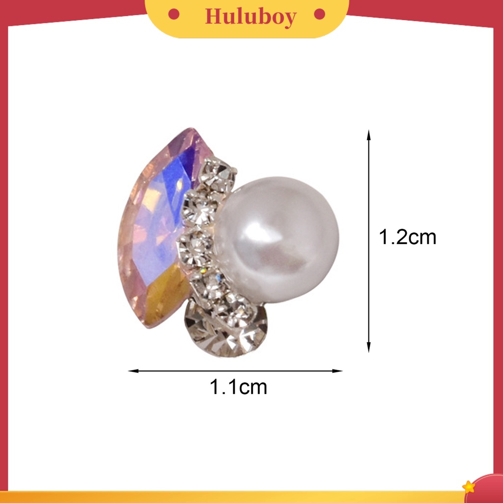 {In Stock} 5 Pcs Kuku Berlian Imitasi Mengkilap Glitter Tiga Dimensi Berkilau DIY Faux Kristal Mata Kuda Besar Mutiara Imitasi Rantai Kuku Dekorasi Wanita Pasokan