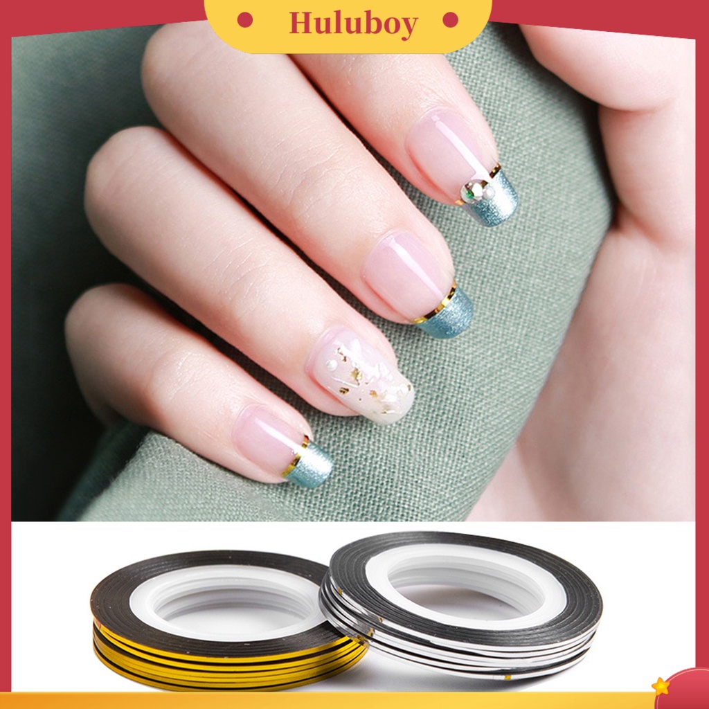 {In Stock} 10Pcs Stiker Kuku Indah DIY Stiker Tape Striping Kuku Ringan Untuk Wanita