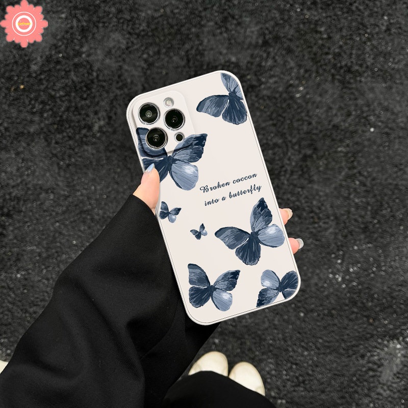 Casing Kupu-Kupu Fantasi Retro Sisi Redmi 12C A1 9T 9C Nfc10 9A 9poco M4 F4 M5 M3 Pro F3 X3 Pro M3 Note9 8 11 11s 10s 10 Pro Plus MI 10 11 Lite 10T Lurus Soft Case Tepi